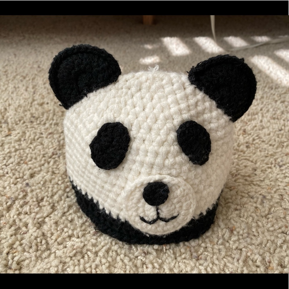 Knitted Panda Beanie Hat for Kids